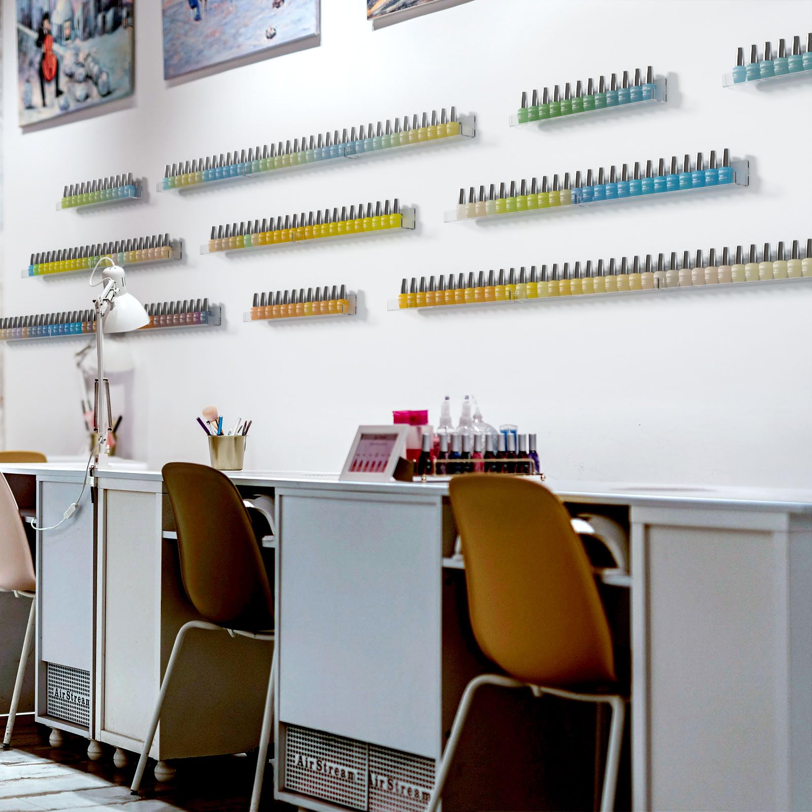 NIUBEE wall-mounted shelves are easy to assemble and customize for multi-rack setups.