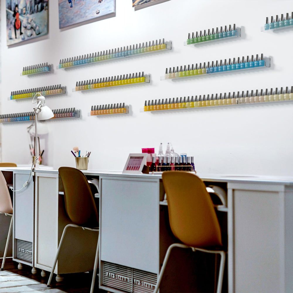 NIUBEE wall-mounted shelves are easy to assemble and customize for multi-rack setups.