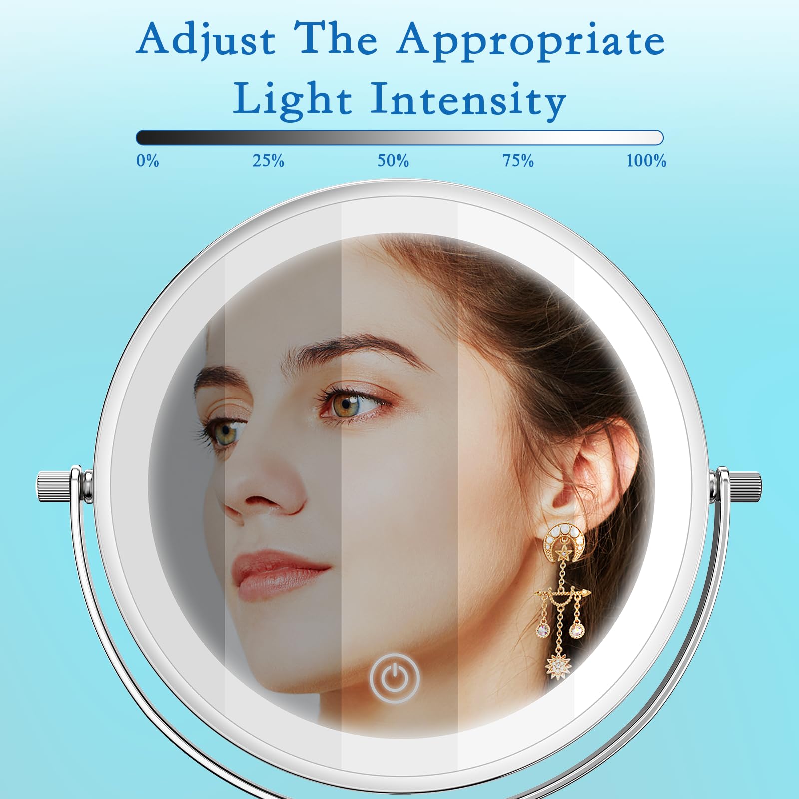 Niuphia vanity mirror 360-degree rotation for flexible angles during routines