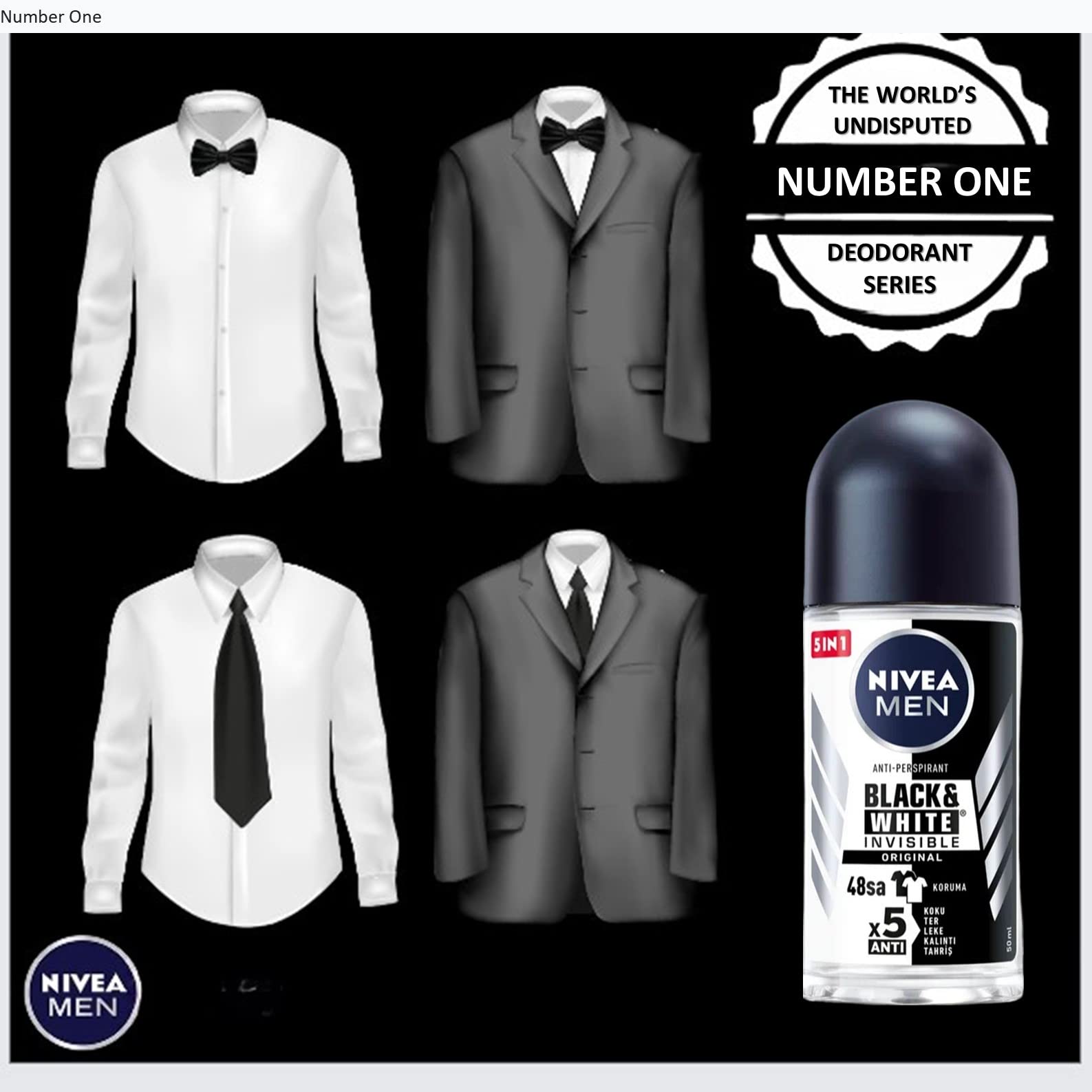 NIVEA roll-on bottle side highlights alcohol-free formula for gentle underarm care.
