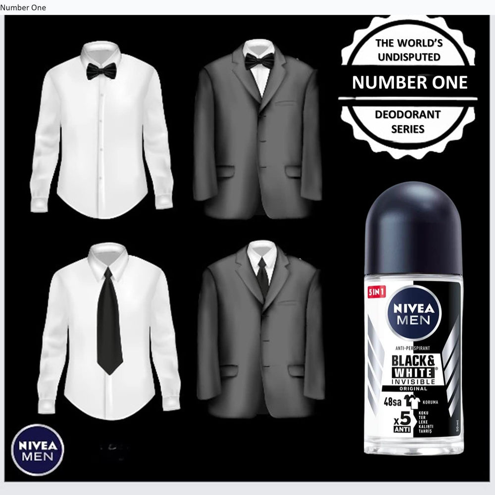 NIVEA roll-on bottle side highlights alcohol-free formula for gentle underarm care.