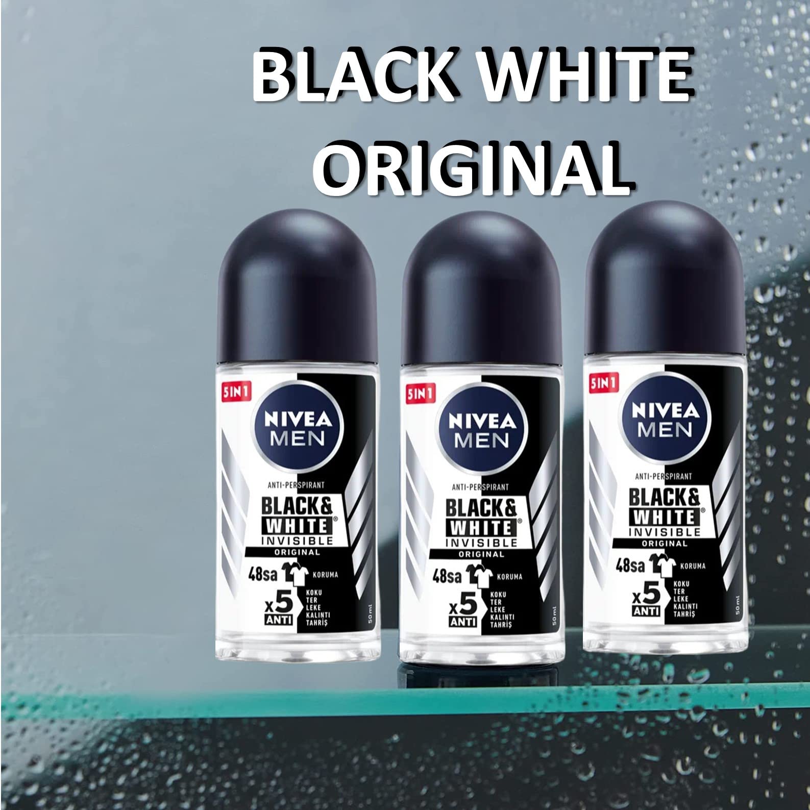 NIVEA invisible-for-black-and-white fabrics message on label highlights stain protection.