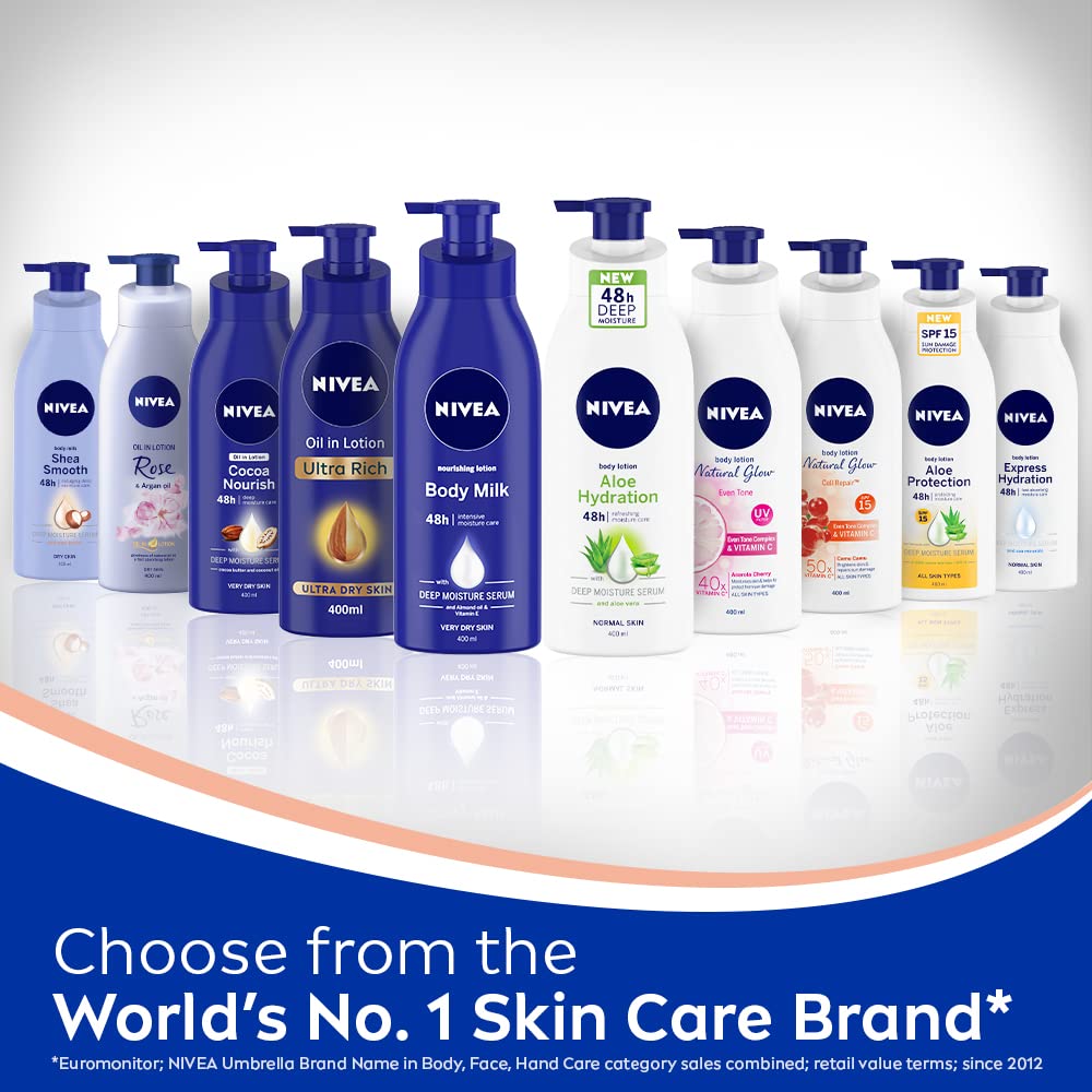 NIVEA Body Extra Whitening ingredients close-up highlights nourishing formula.