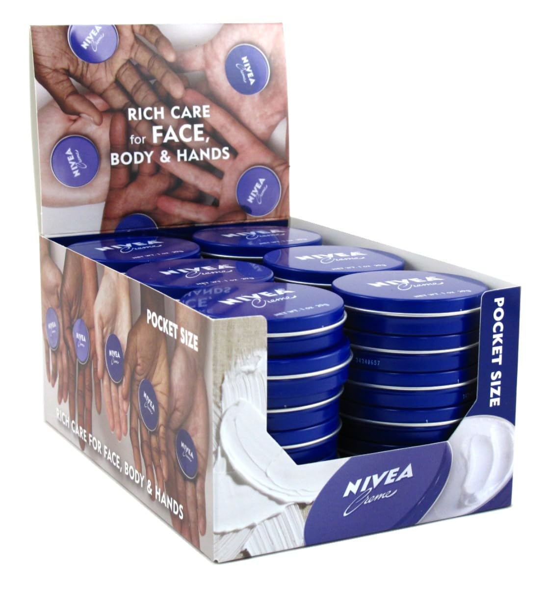 NIVEA Creme 1oz tin close-up showing classic hydration for skin
