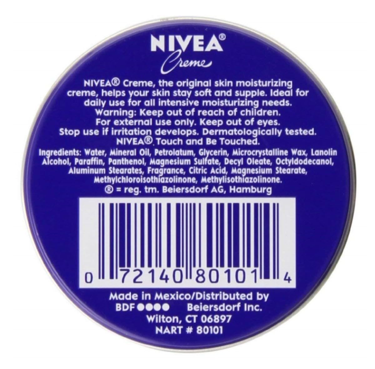 NIVEA Creme 1oz tin on shelf emphasizes bulk family pack convenience