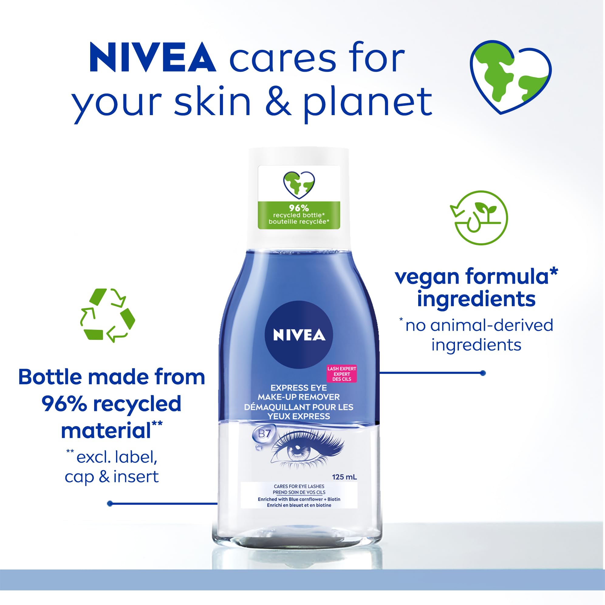 NIVEA Double Effect Eye Make-Up Remover after-use clean and comfortable skin.