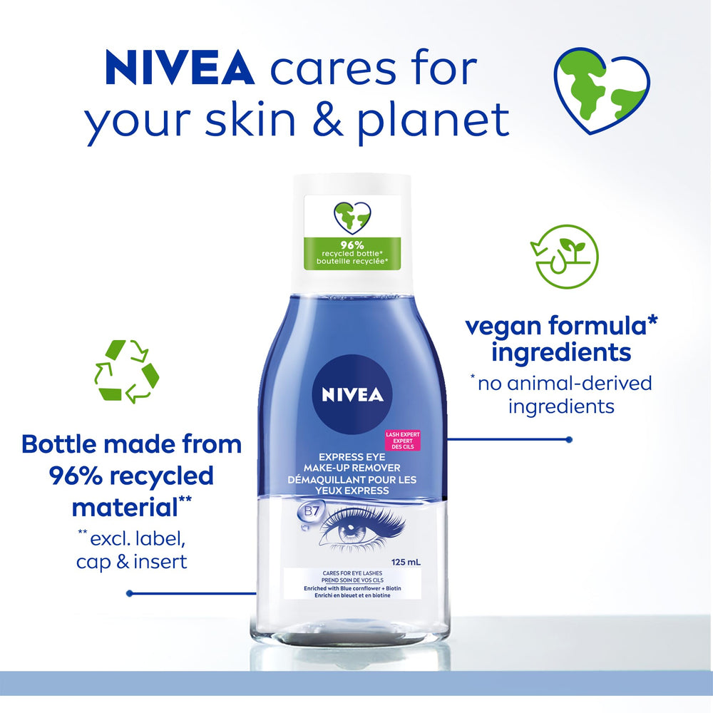 NIVEA Double Effect Eye Make-Up Remover after-use clean and comfortable skin.