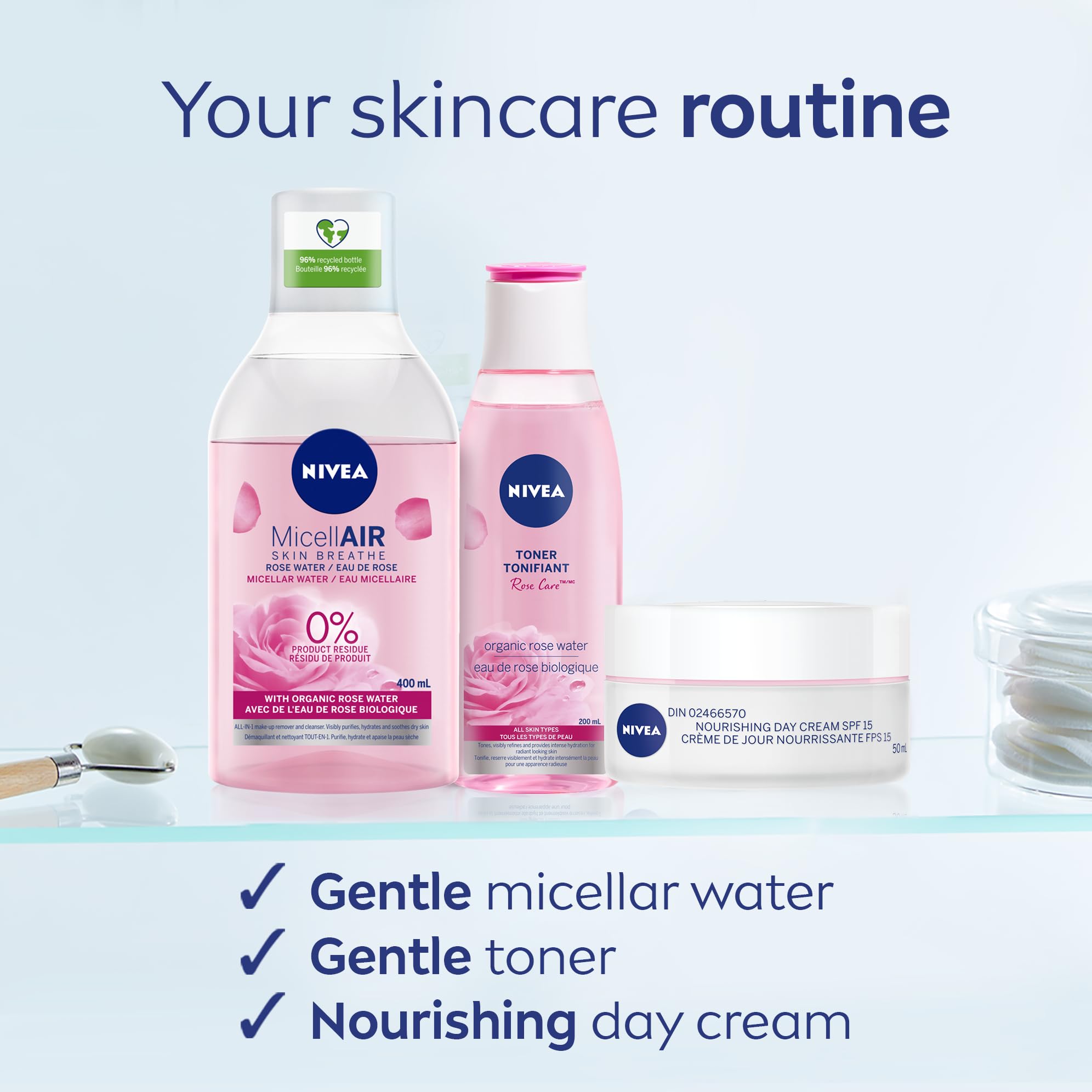 NIVEA Double Effect Eye Make-Up Remover close-up texture of oil-water blend.