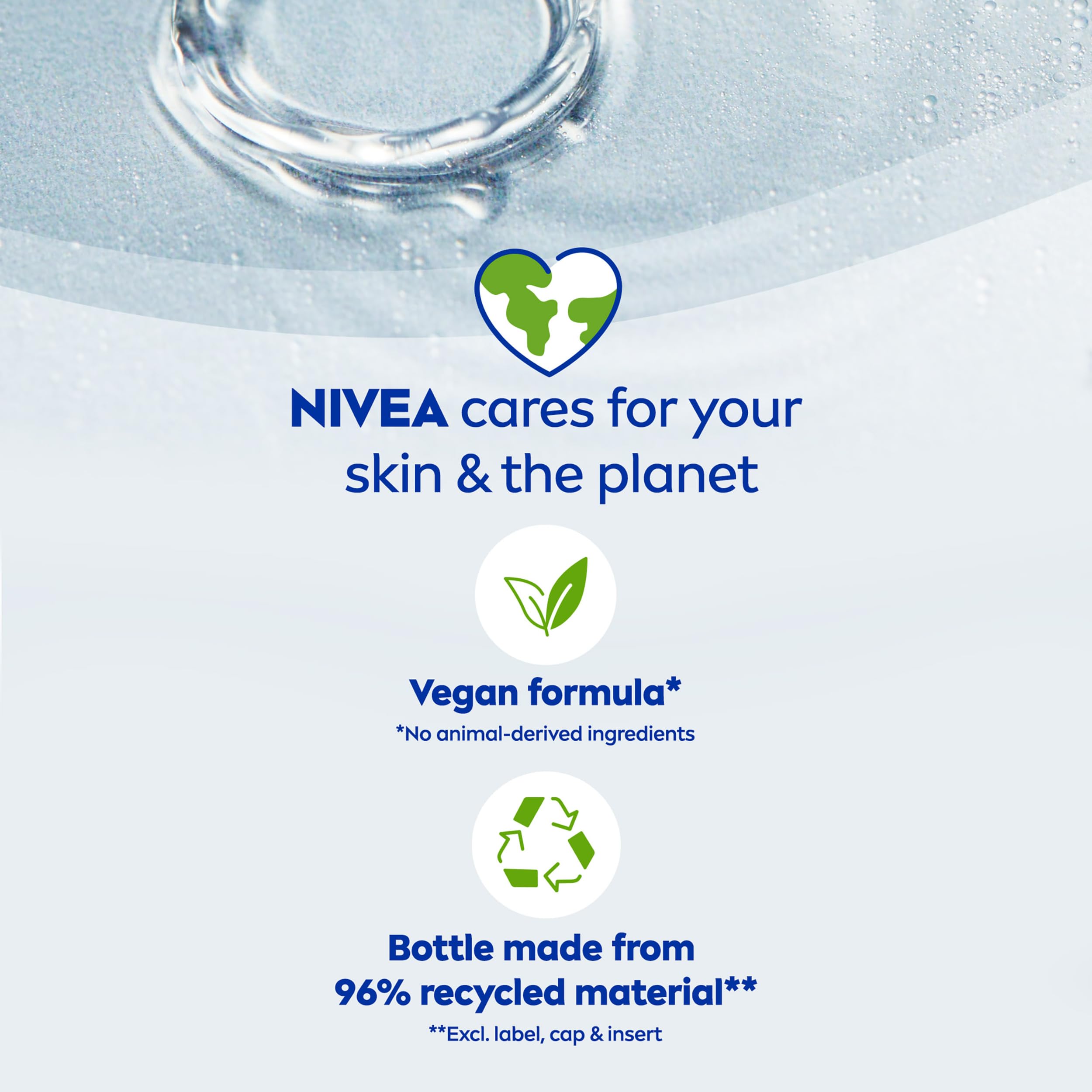 NIVEA ingredients visual with cornflower and B7, illustrating soothing lash care