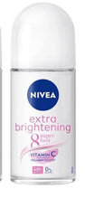 NIVEA Extra Brightening roll-on application on skin for smooth, brighter underarms