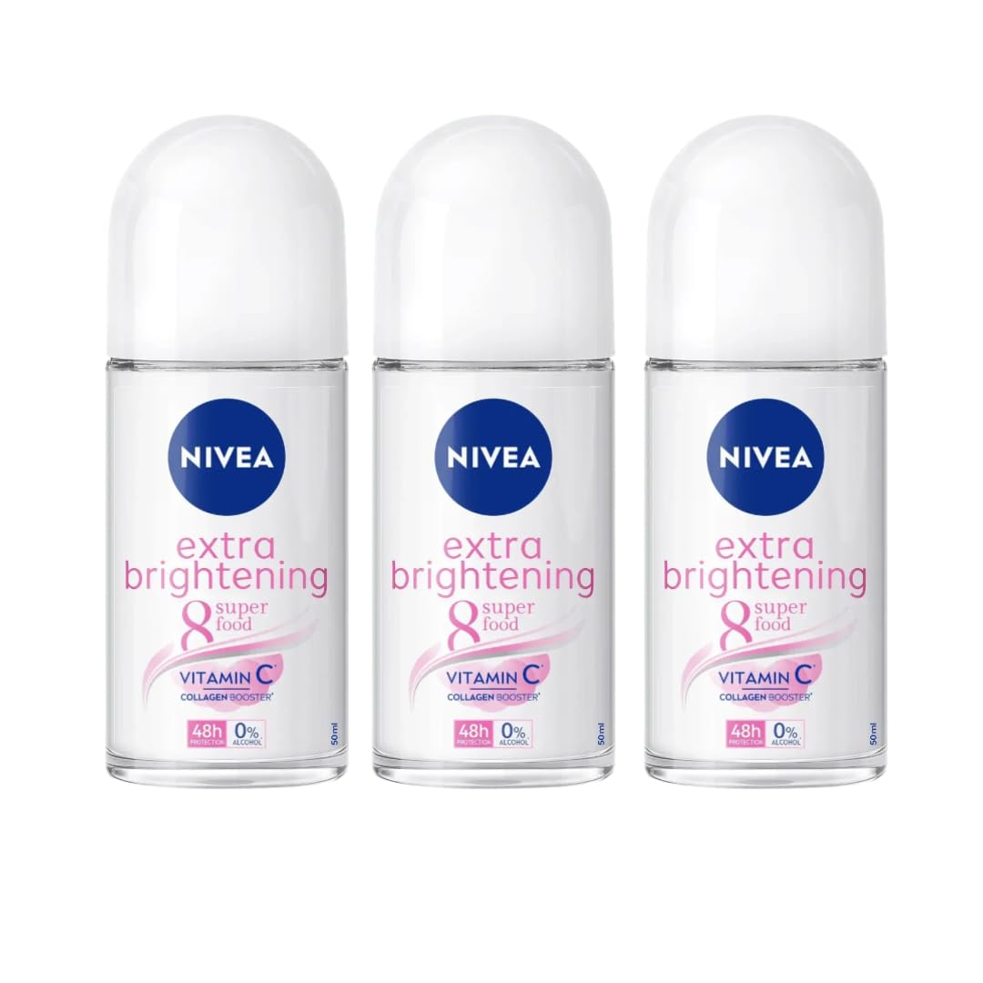 NIVEA Extra Brightening roll-on underarm bottle close-up for daily gentle brightening