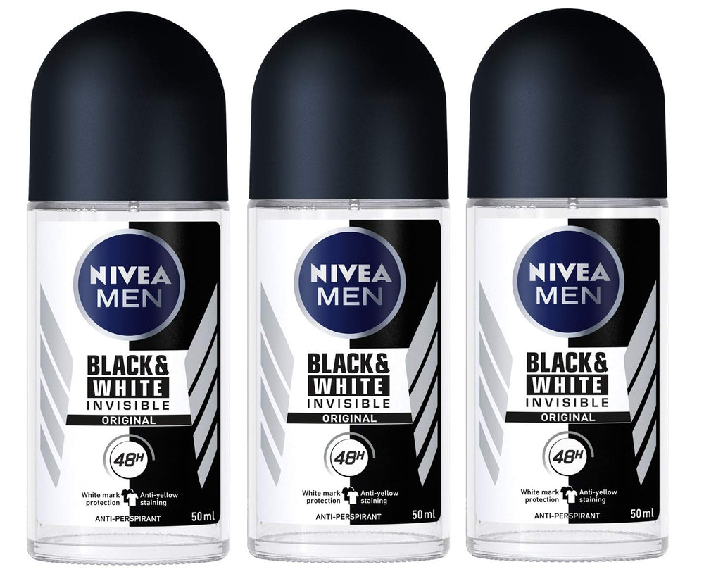 NIVEA for Men Invisible roll-on 50ml prevents white marks and yellow stains