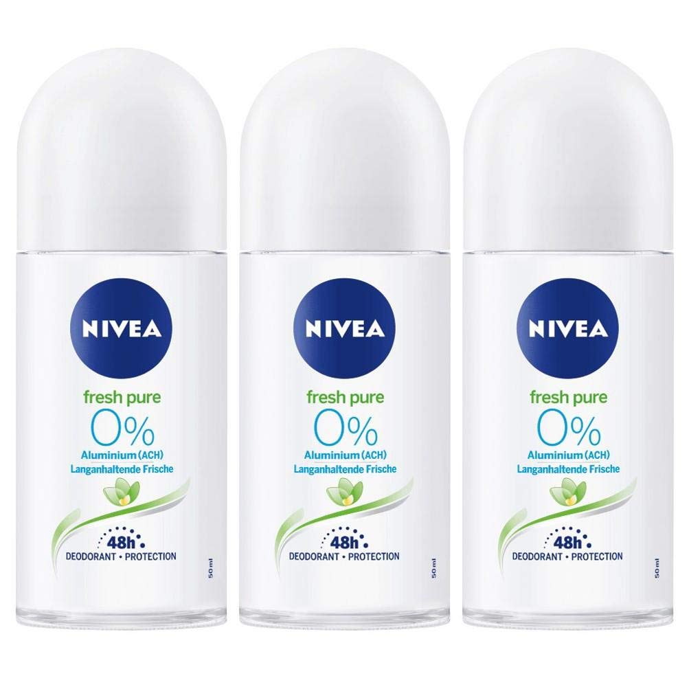 NIVEA Fresh Pure roll-on deodorant bottle delivers long-lasting freshness daily