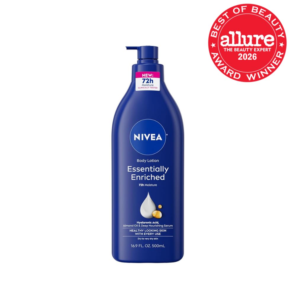 NIVEA lotion texture close-up showing smooth, fast-absorbing hydration benefit