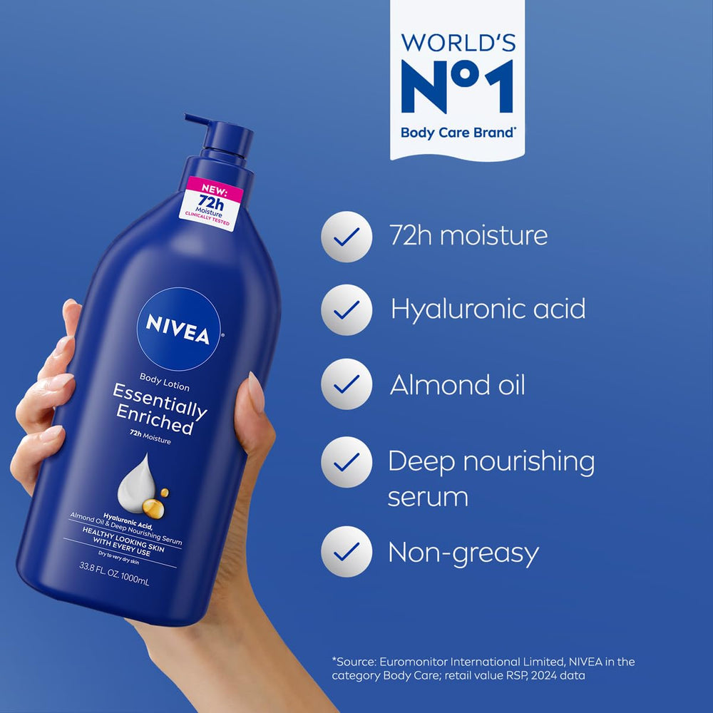 NIVEA lotion applied on hand demonstrating immediate hydration benefit