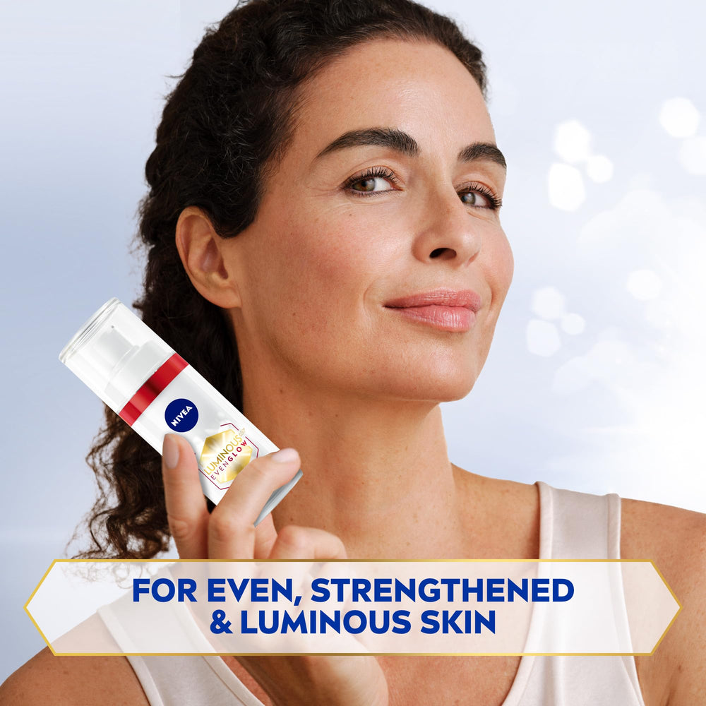 NIVEA Luminous 630 Spot Serum AA ingredient panel highlights brightening and hydrating actives