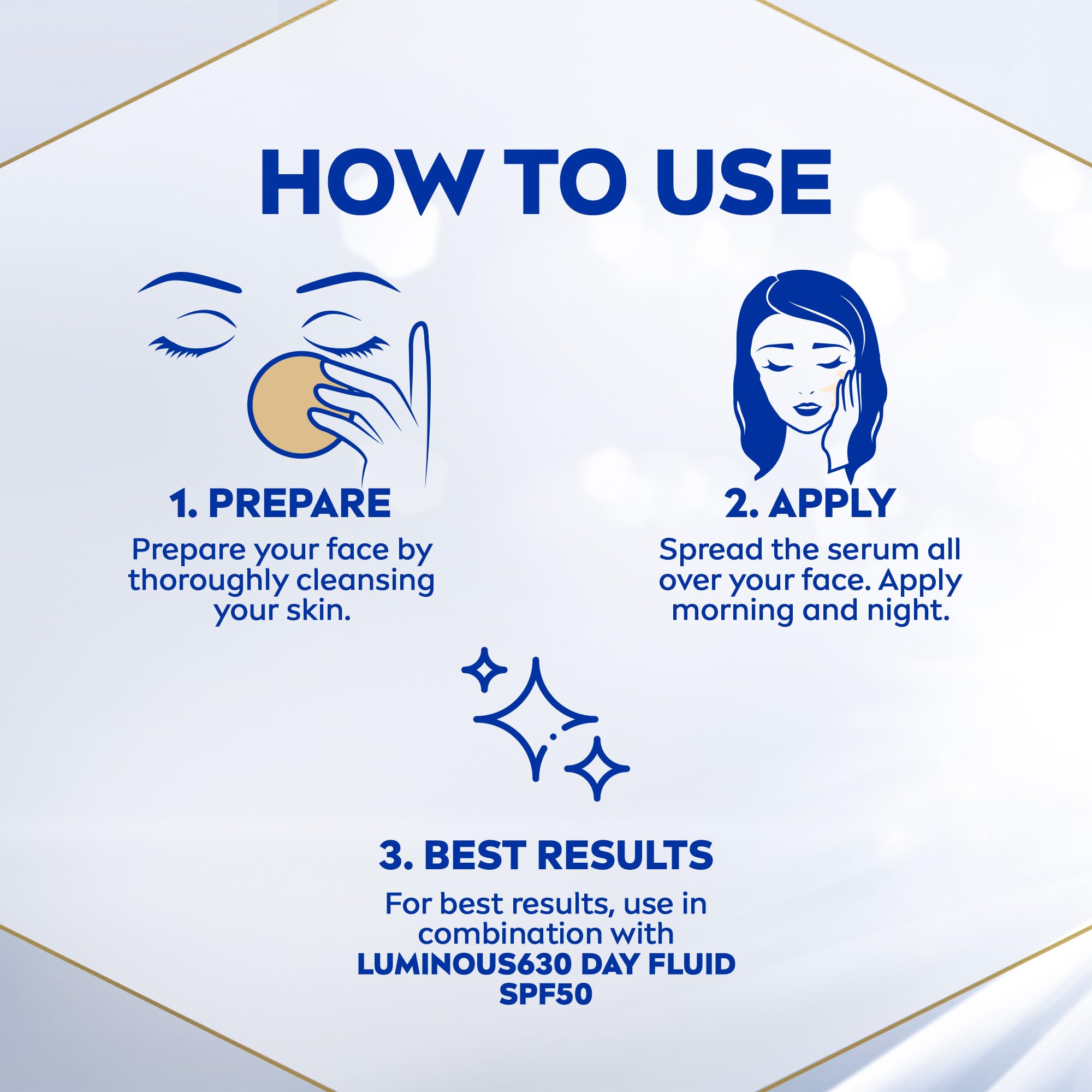 NIVEA Luminous 630 Spot Serum AA skincare routine with morning and evening use