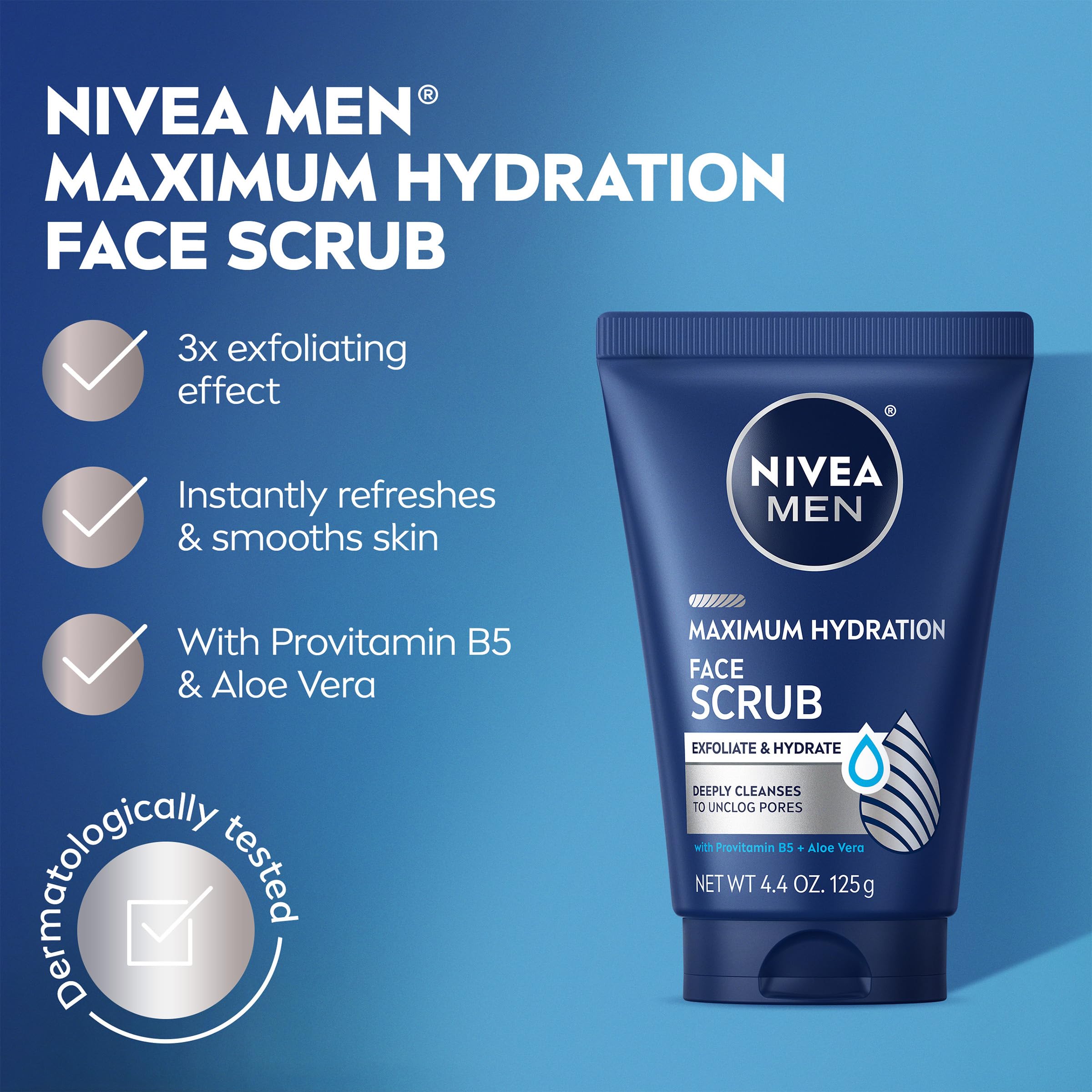 NIVEA MEN aloe vera provitamin-b5 enriched formula close-up showing skin nourishment