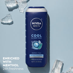 NIVEA MEN Cool Body Wash used as face wash for refreshed skin