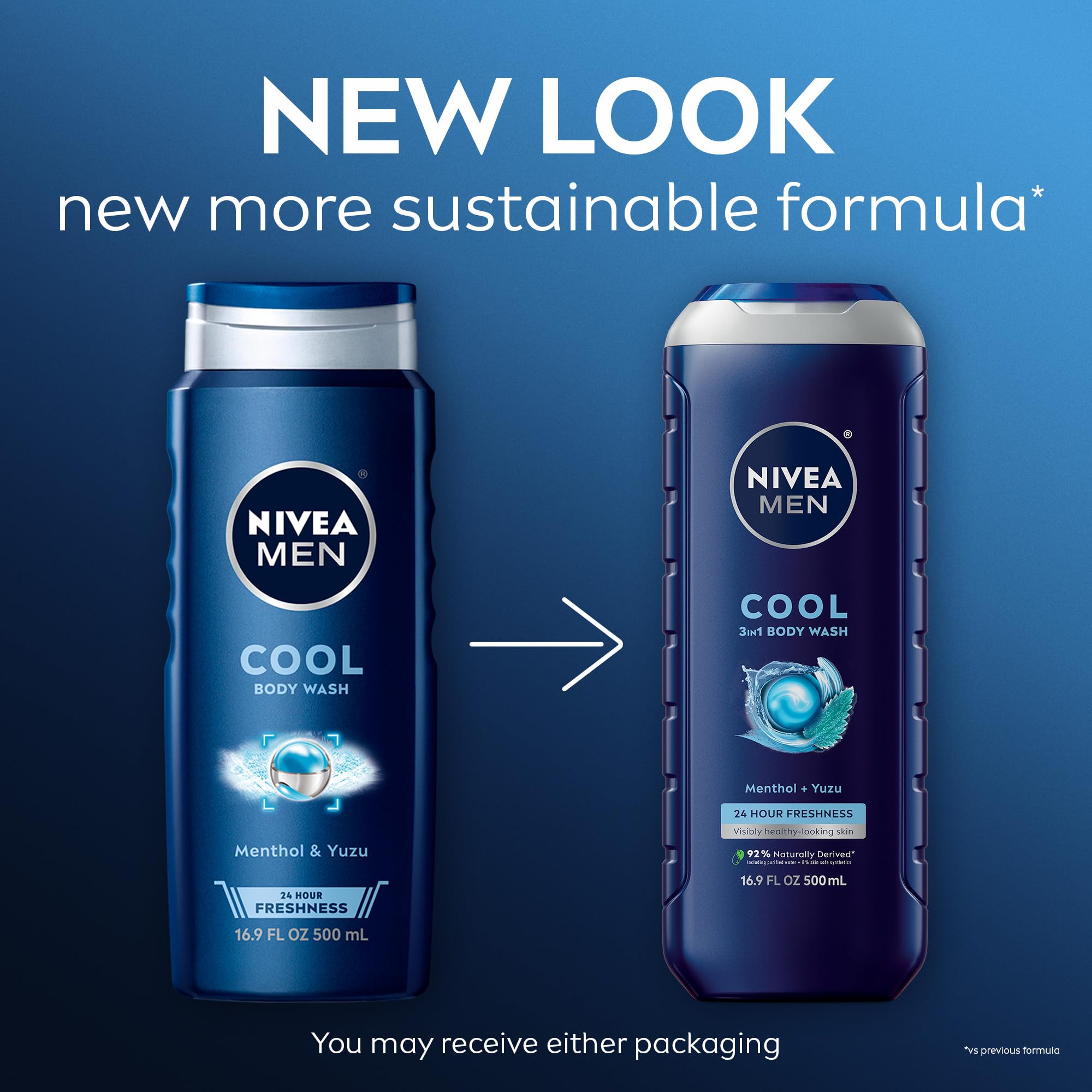 NIVEA MEN Cool Body Wash lathering on hand with menthol freshness
