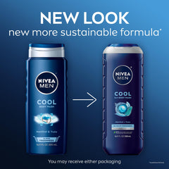 NIVEA MEN Cool Body Wash lathering on hand with menthol freshness