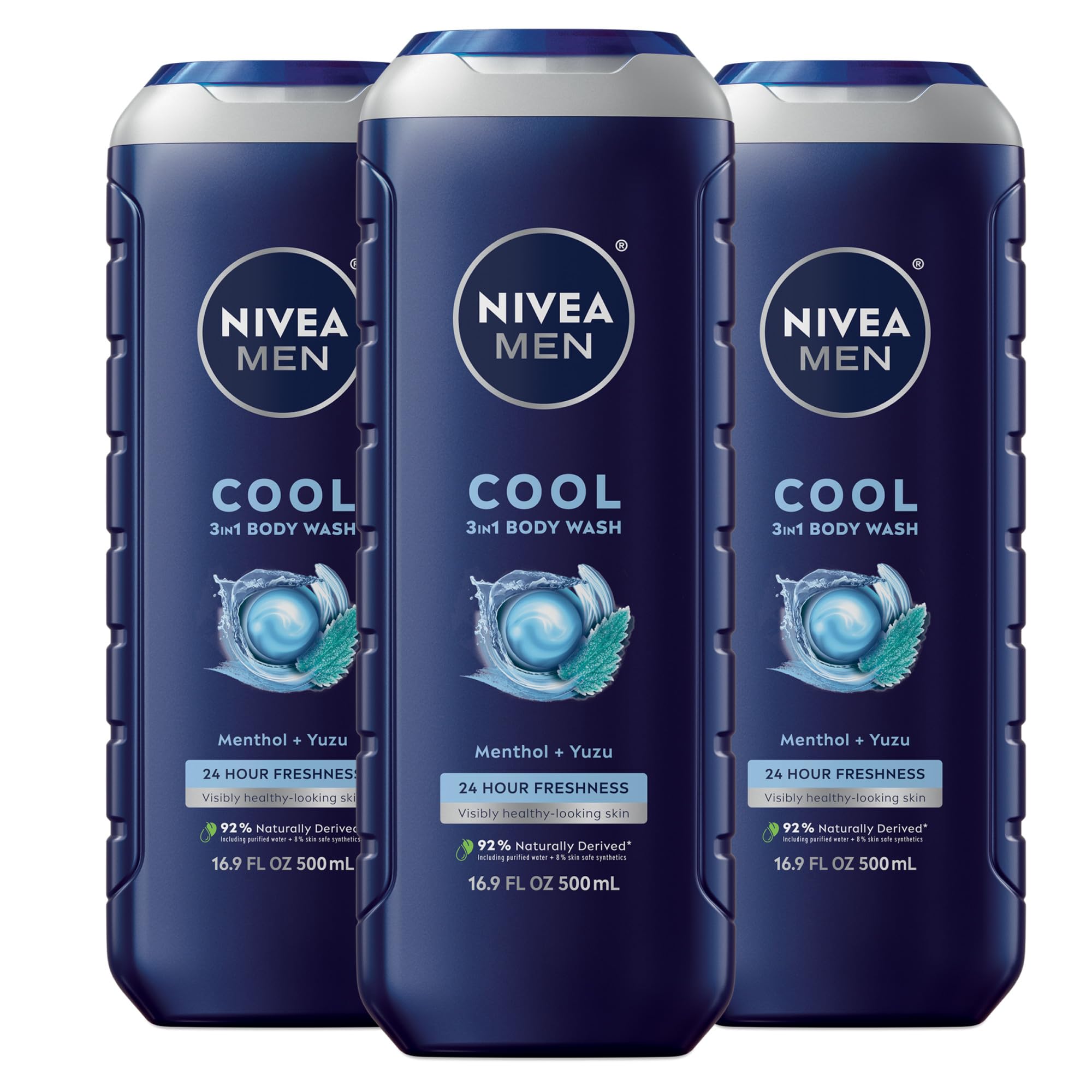 NIVEA MEN Cool Body Wash bottle with icy menthol for refreshing shower