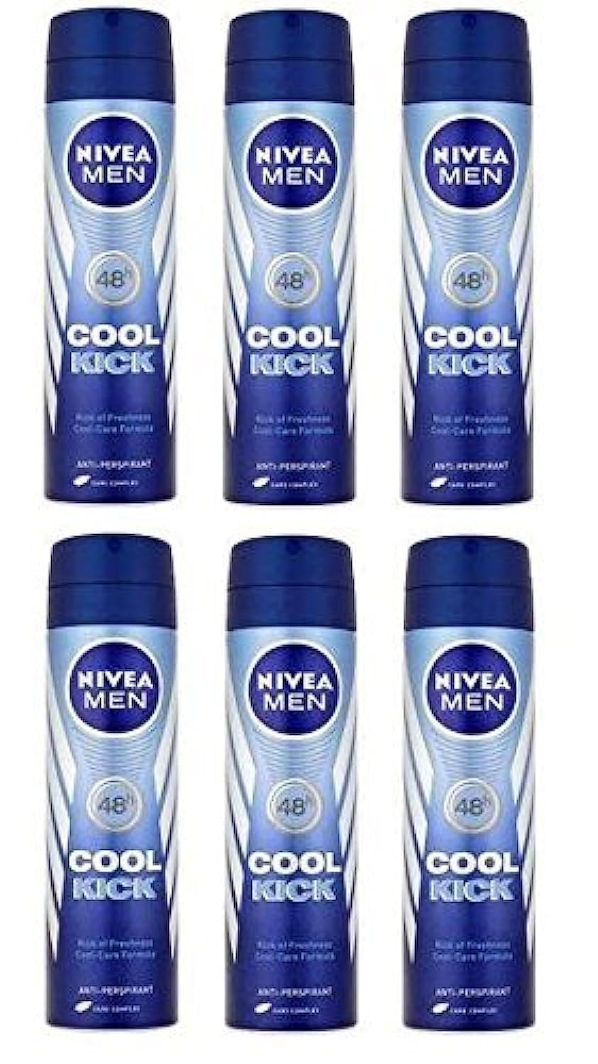 NIVEA MEN Cool Kick 150ml bottle offers refreshing protection against sweat and odor.