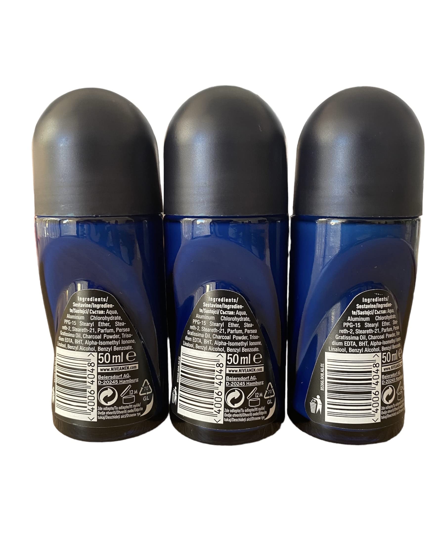 Close-up of NIVEA Men Dimension dark wood espresso bottle showing alcohol-free protection.
