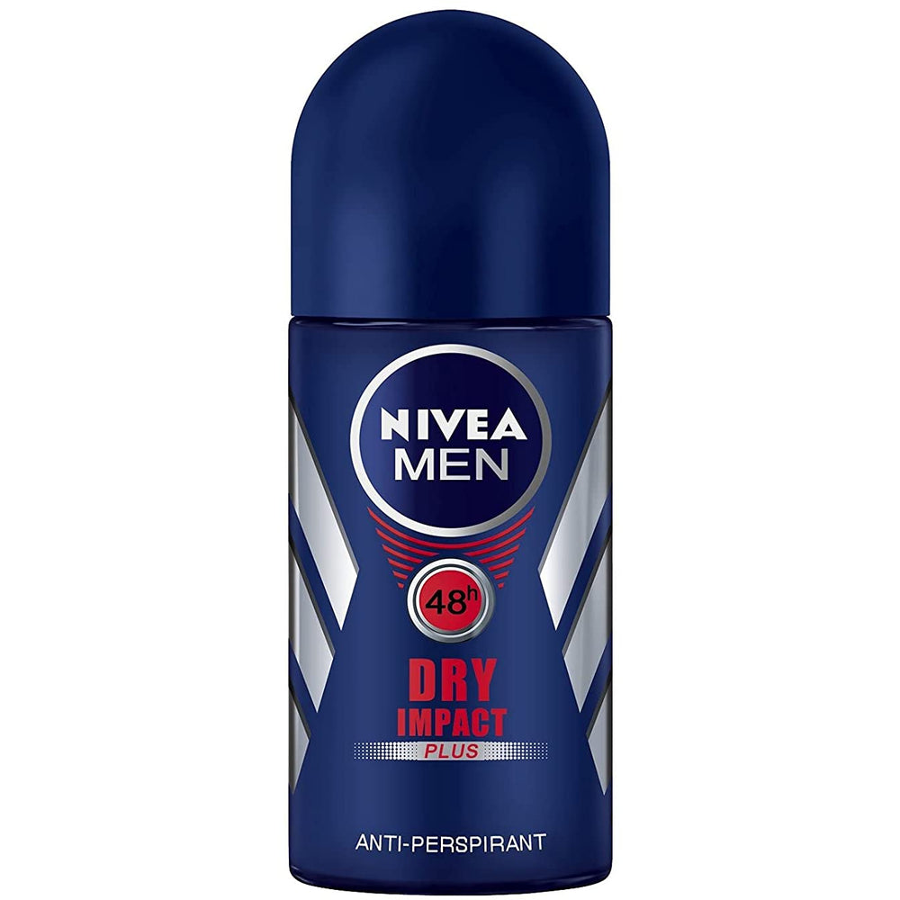 NIVEA Men Dry Impact Roll-On demonstrates easy application for all-day dryness.