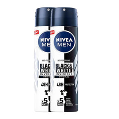 NIVEA Men Invisible Original spray bottle shows 150ml for all-day protection.