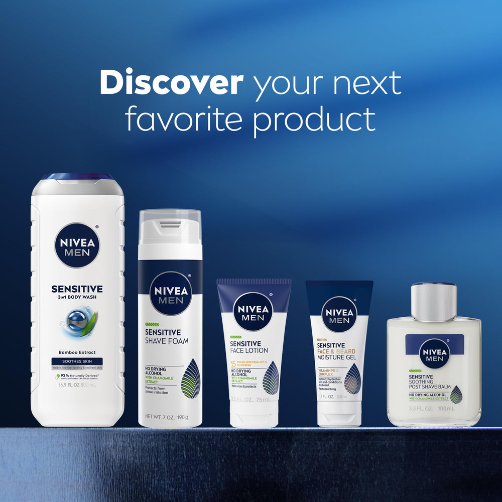 NIVEA MEN Recycled plastic bottle showing sustainable packaging.