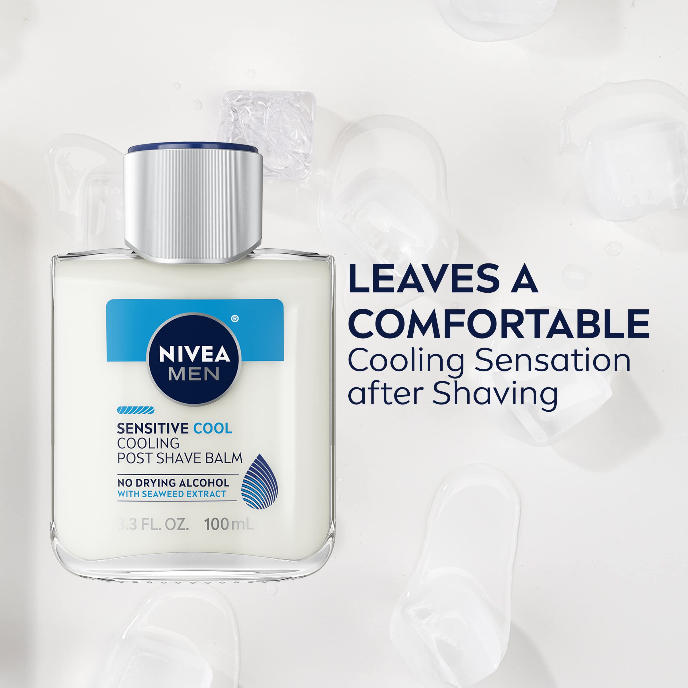 NIVEA MEN Sensitive Cooling Post Shave Balm application being applied to skin