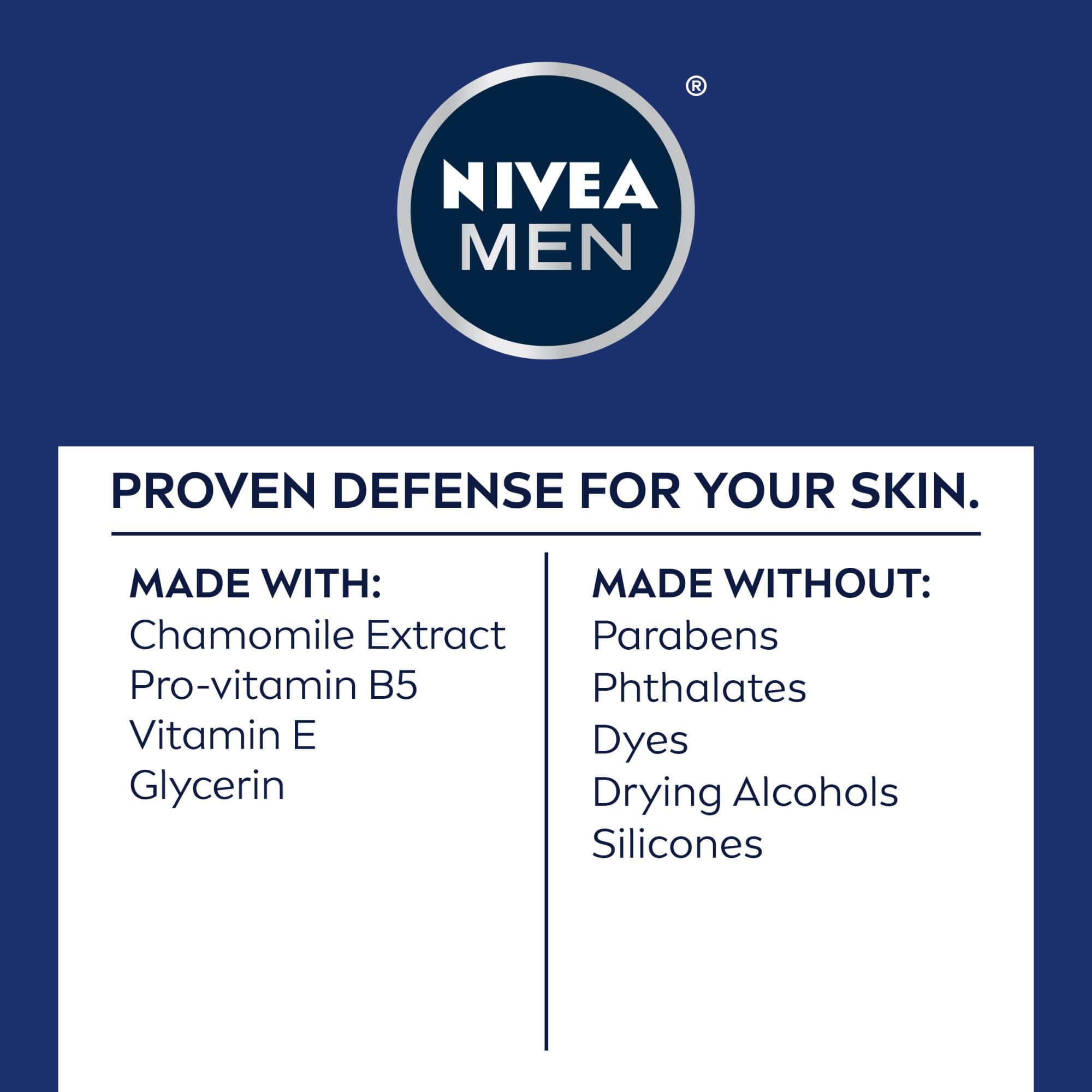 NIVEA MEN Sensitive Soothing Post Shave Balm on a bathroom shelf as part of daily routine.