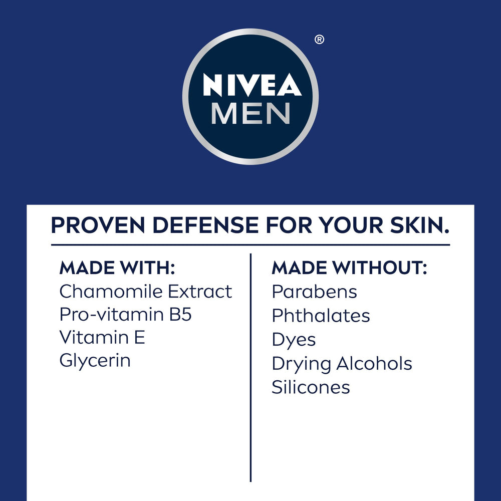 NIVEA MEN Sensitive Soothing Post Shave Balm on a bathroom shelf as part of daily routine.