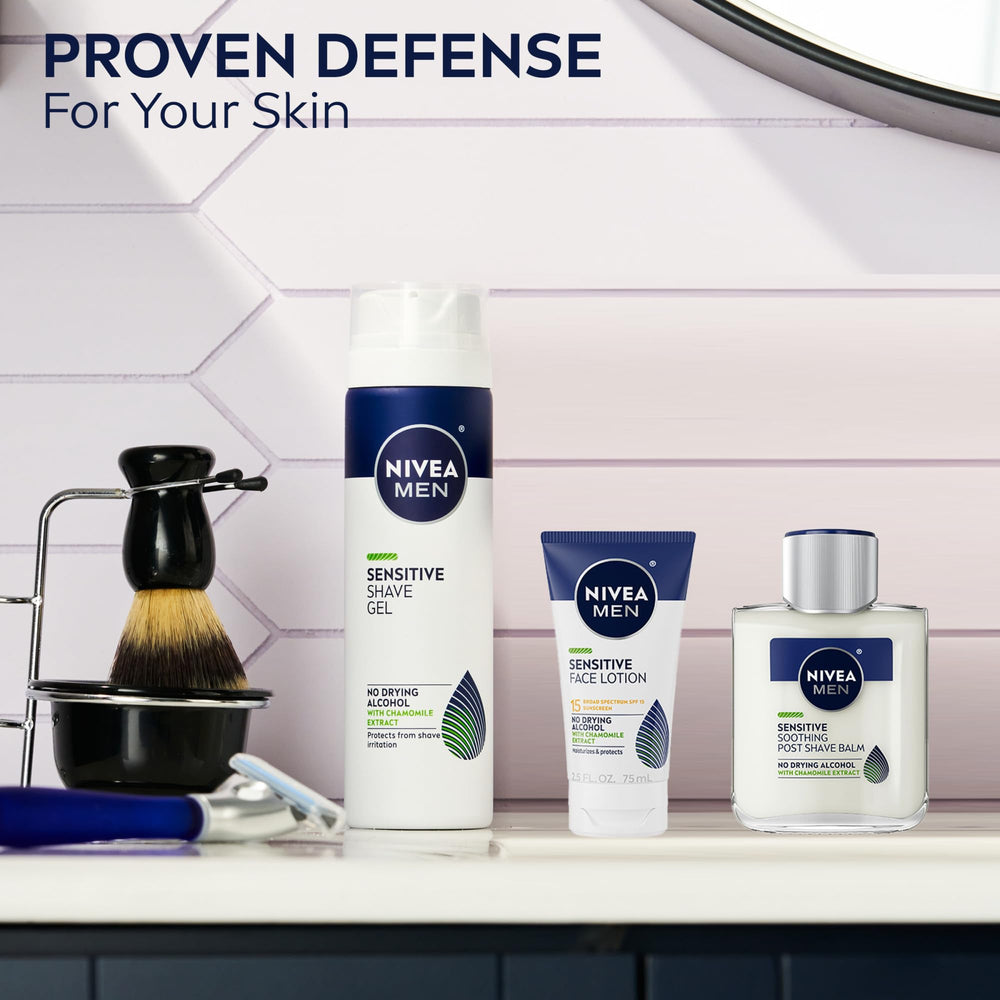 NIVEA MEN Sensitive Soothing Post Shave Balm unboxed packaging, great for gifting or travel.