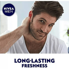 NIVEA Men Silver Protect bottle on bathroom counter emphasizes fresh scent and daily use