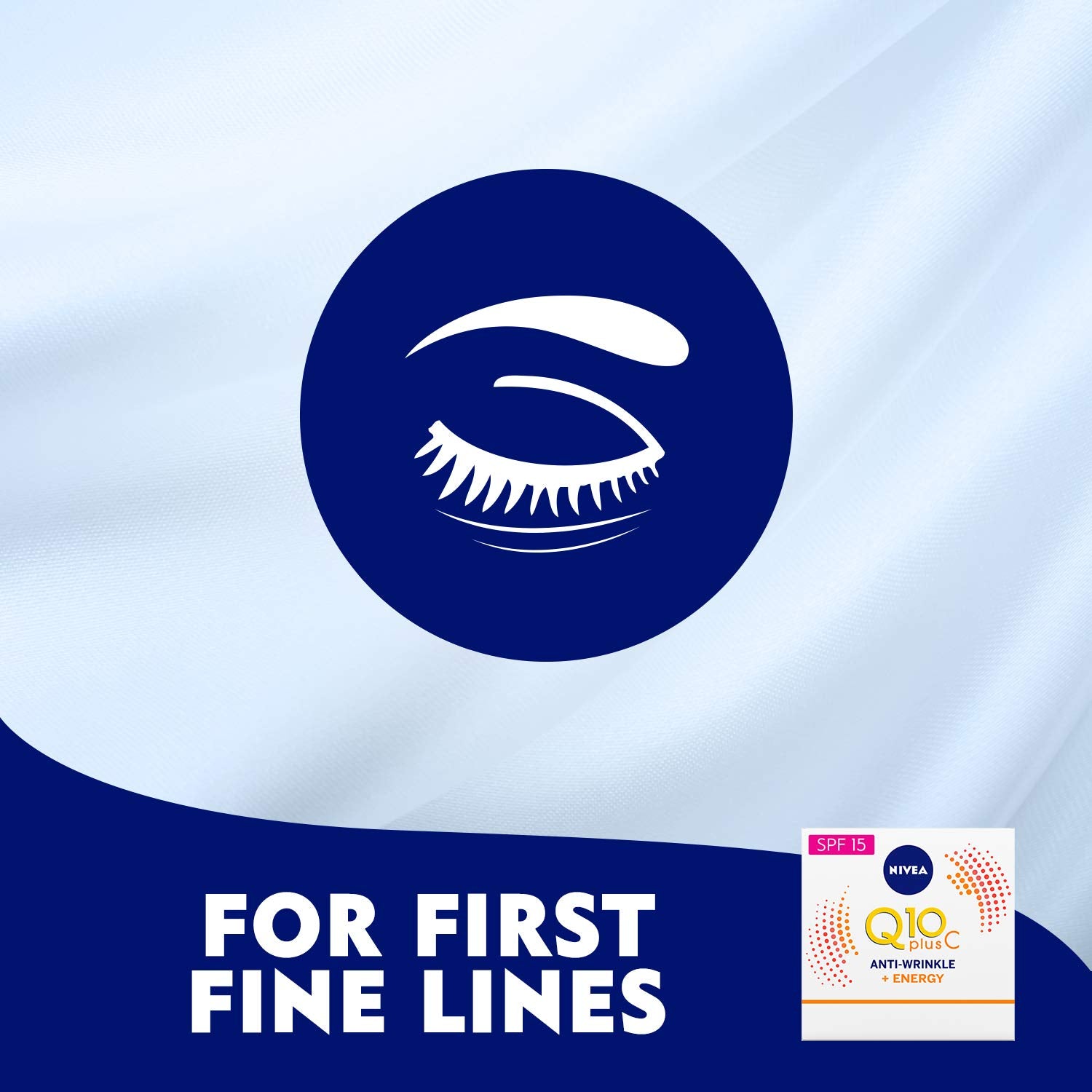 NIVEA Q10 Energy user applying cream with light fast-absorbing texture