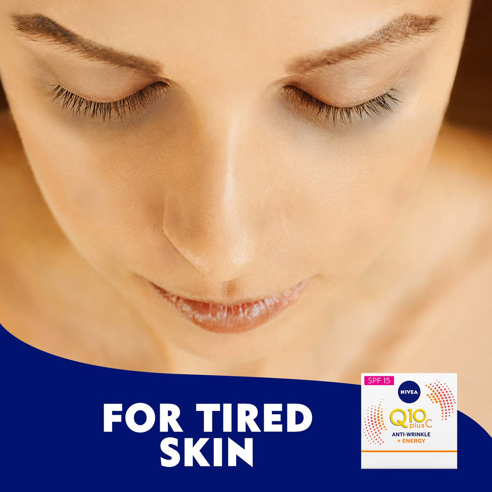 NIVEA Q10 Energy moisture-rich close-up on healthy glow skin