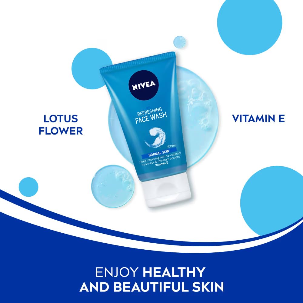 NIVEA Refreshing Face Wash texture closeup—gel-to-lather cleansing action