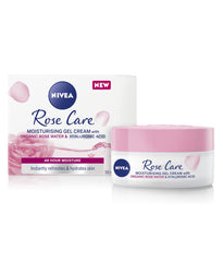 NIVEA Rose 24h Day Cream jar close-up showing creamy texture and hydration