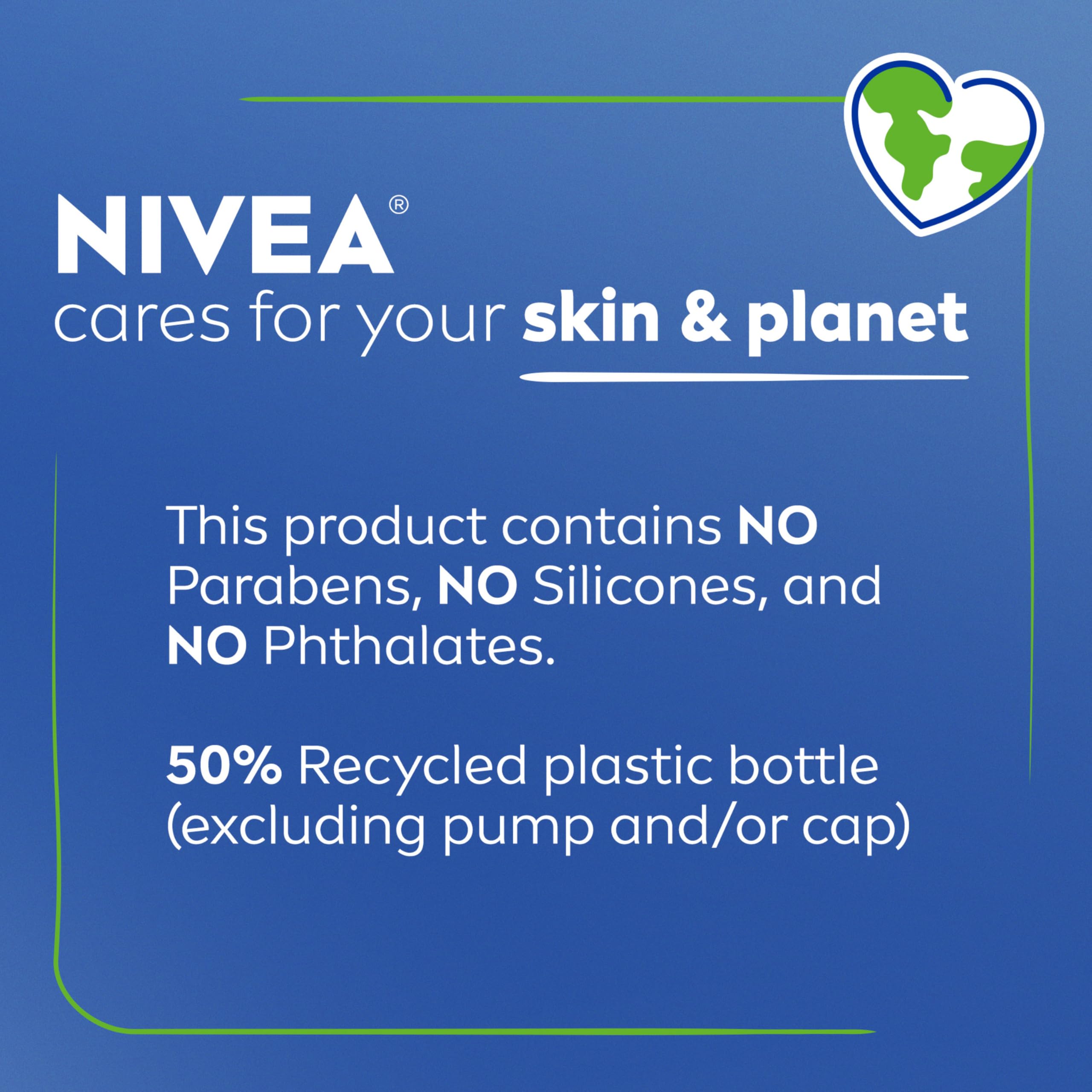 NIVEA packaging label notes no parabens or phthalates for clean care