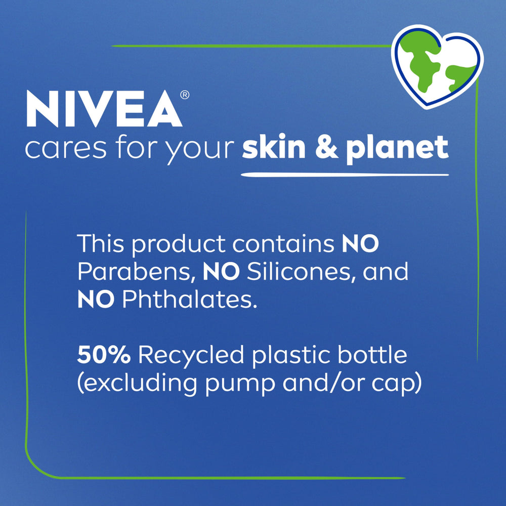 NIVEA packaging label notes no parabens or phthalates for clean care