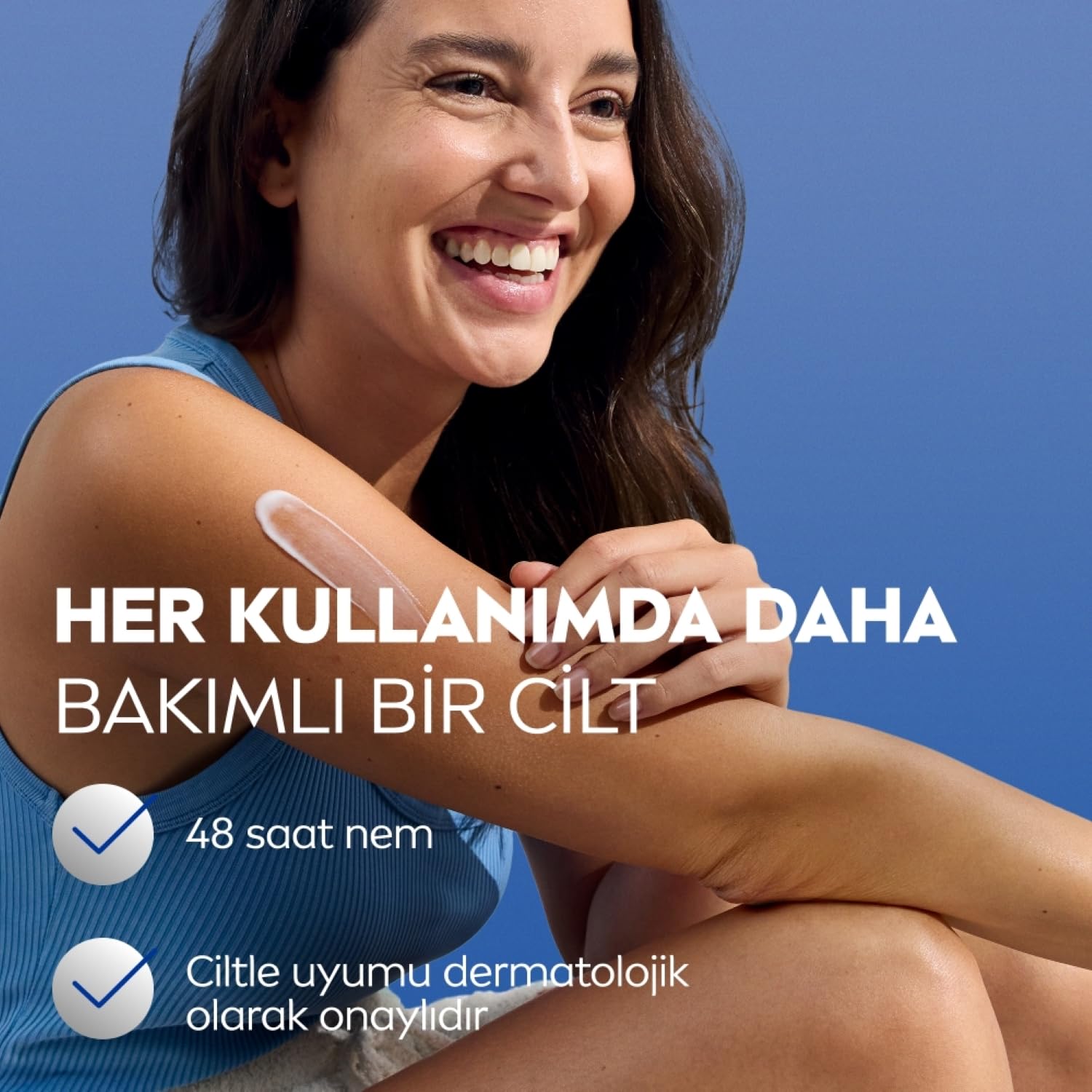 NIVEA smooth-skin look after application on arm.