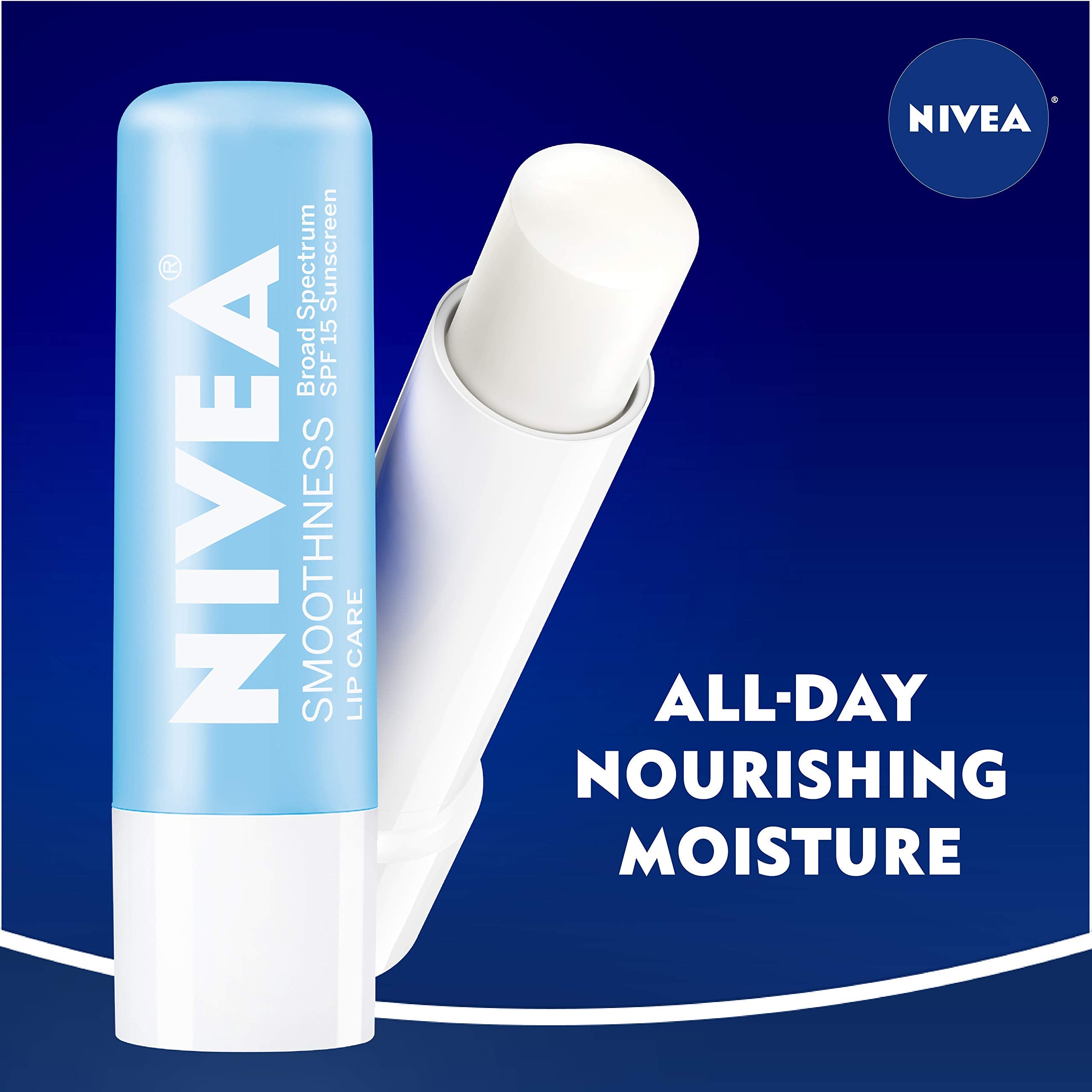 NIVEA Smoothness Lip Care SPF15 application shot illustrating smooth glide