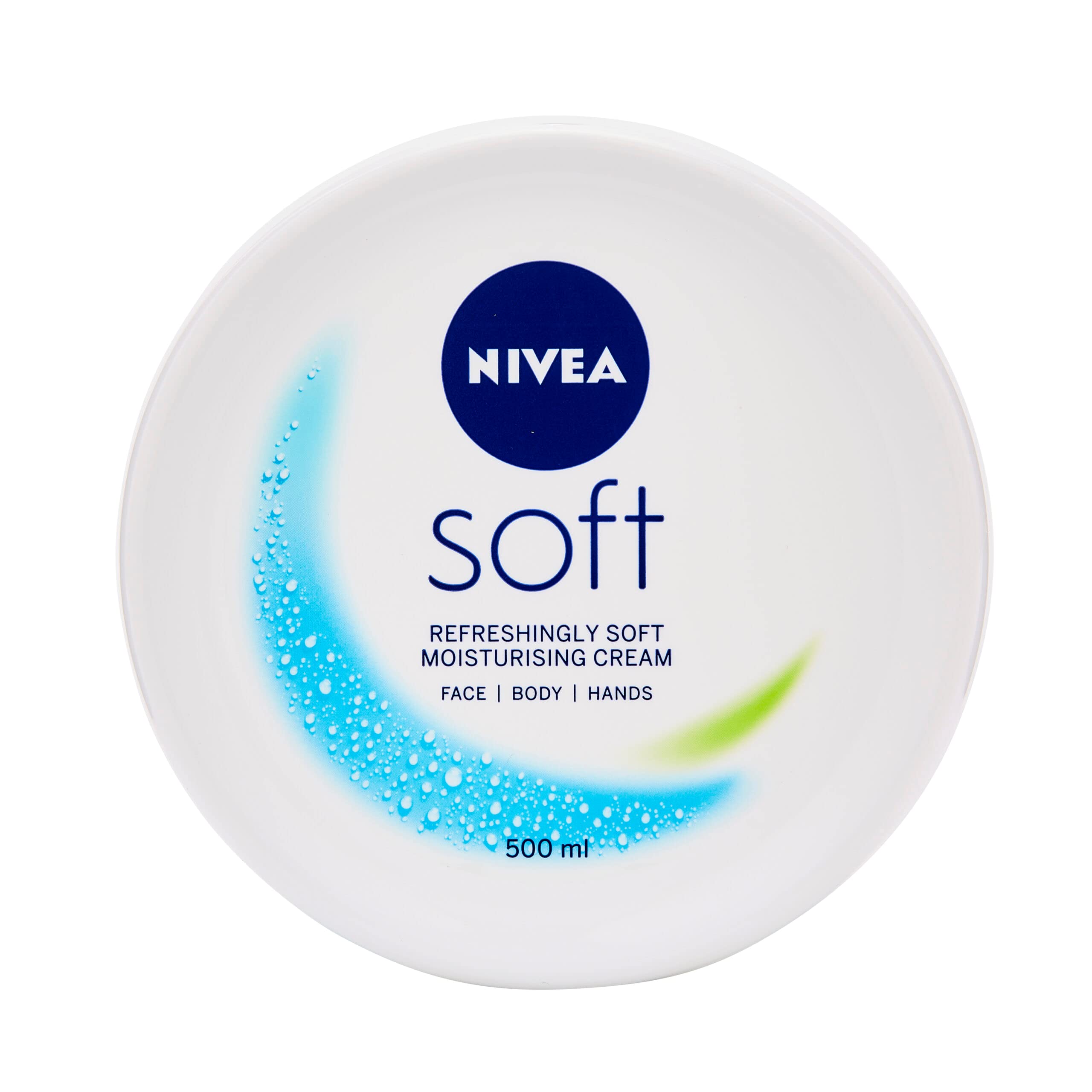 NIVEA soft 300ml pot front view showing label and compact design, easy daily moisturising