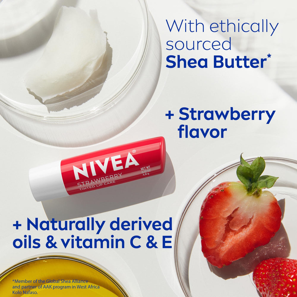 NIVEA strawberry lip care provides long-lasting hydration