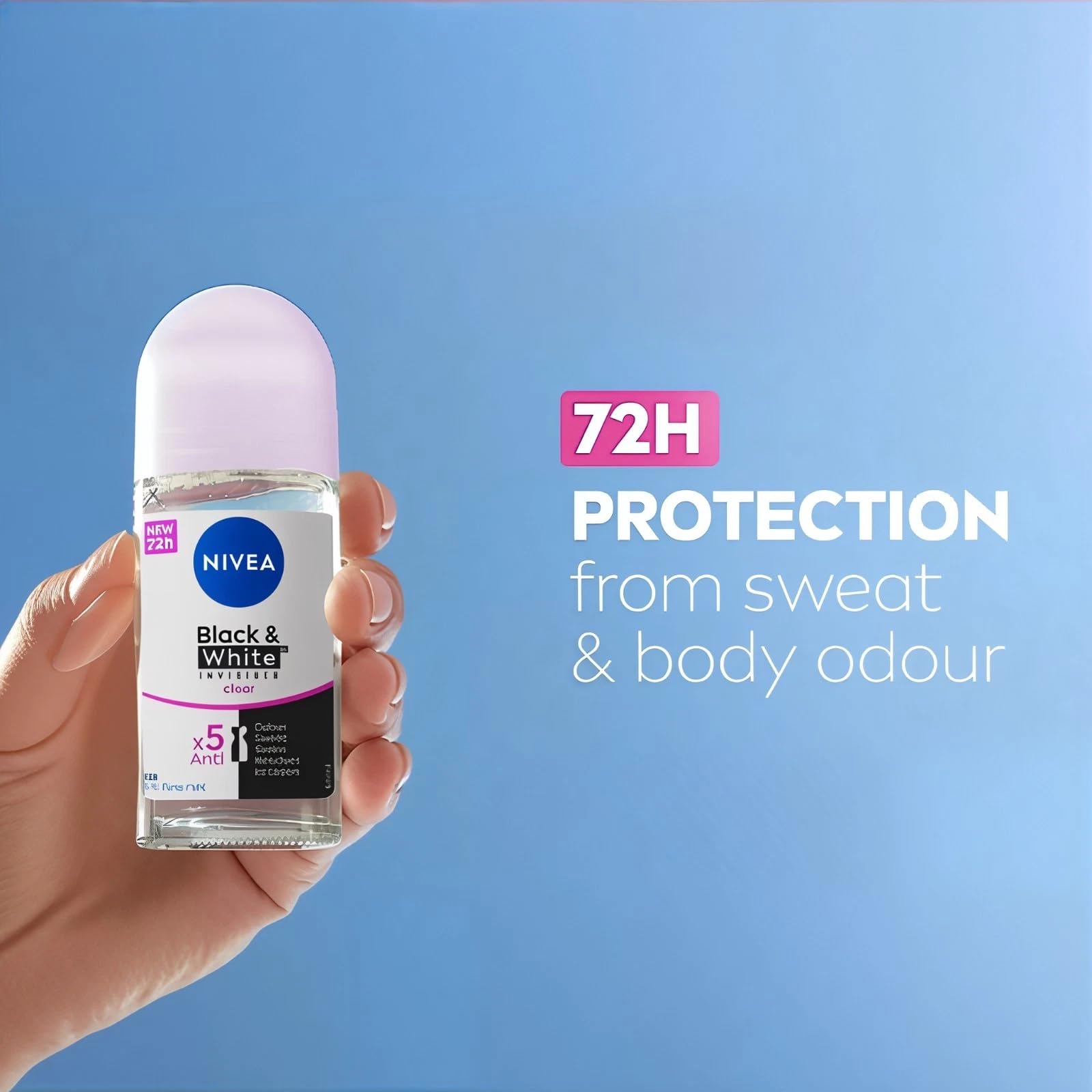 NIVEA Women Alcohol-free formula label close-up emphasizing gentle underarm care