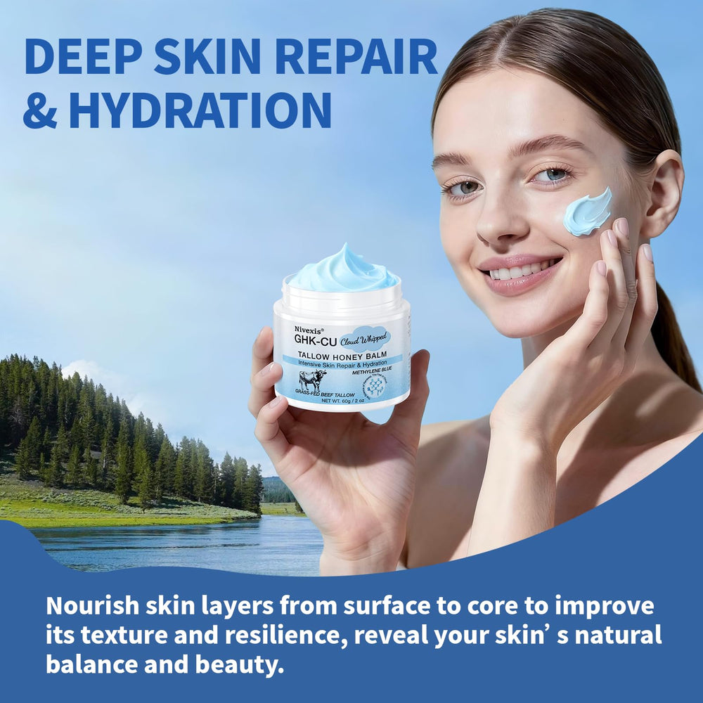 Nivexis face and body balm on skin illustrates versatile all-skin-types care