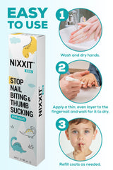 NIXXIT nail biting pen clear formula shown for transparent daily wear