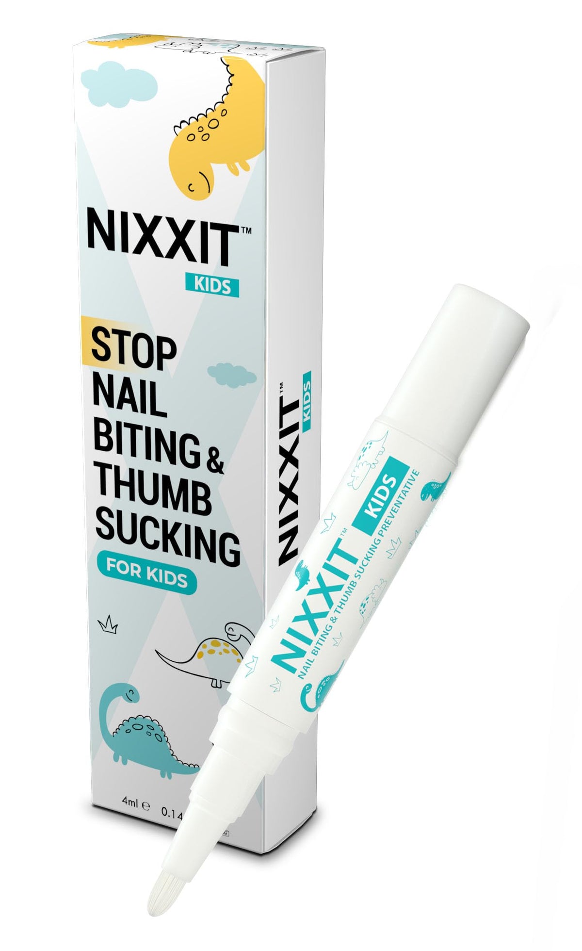 NIXXIT nail biting pen twist-apply action for quick, kid-friendly habit disruption